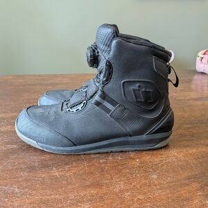 ICON Patrol II Men's Black Motorcycle Boot with Dial Fastener